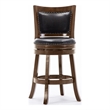 Pemberly Row Hardwood Counter Height Swivel Stool Faux Leather in Cappuccino