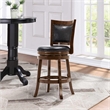 Pemberly Row Hardwood Counter Height Swivel Stool Faux Leather in Cappuccino