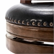 Pemberly Row Hardwood Counter Height Swivel Stool Faux Leather in Cappuccino