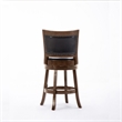 Pemberly Row Hardwood Counter Height Swivel Stool Faux Leather in Cappuccino