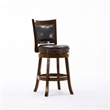 Pemberly Row Hardwood Counter Height Swivel Stool Faux Leather in Cappuccino