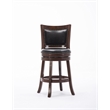 Pemberly Row Hardwood Counter Swivel Stool with Brass Nailhead in Cappuccino