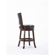 Pemberly Row Hardwood Counter Swivel Stool with Brass Nailhead in Cappuccino
