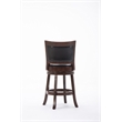 Pemberly Row Hardwood Counter Swivel Stool with Brass Nailhead in Cappuccino