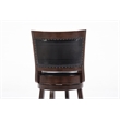 Pemberly Row Hardwood Counter Swivel Stool with Brass Nailhead in Cappuccino