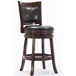 Pemberly Row Hardwood Counter Swivel Stool with Brass Nailhead in Cappuccino