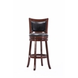 Pemberly Row Hardwood Bar Height Swivel Stool with Brass Nailhead in Cherry