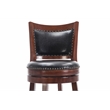 Pemberly Row Hardwood Bar Height Swivel Stool with Brass Nailhead in Cherry