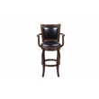 Pemberly Row Extra Tall Hardwood Swivel Bar Stool Button Tufted in Cappuccino