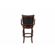 Pemberly Row Extra Tall Hardwood Swivel Bar Stool Button Tufted in Cappuccino