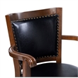 Pemberly Row Extra Tall Hardwood Swivel Bar Stool Button Tufted in Cappuccino
