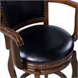 Pemberly Row Extra Tall Hardwood Swivel Bar Stool Button Tufted in Cappuccino
