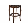 Pemberly Row Extra Tall Hardwood Swivel Bar Stool Button Tufted in Cappuccino