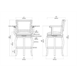 Pemberly Row Rubberwood Bar Height Swivel Stool with Nailhead Trim in Black