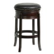 Pemberly Row Hardwood Bar Height Swivel Stool Foam Cushion in Cappuccino