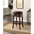 Pemberly Row Hardwood Bar Height Swivel Stool Foam Cushion in Cappuccino