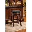Pemberly Row Hardwood Bar Height Swivel Stool Foam Cushion in Cappuccino
