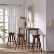Pemberly Row Hardwood Bar Height Backless Swivel Stool Contoured Seat in Walnut