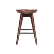 Pemberly Row Hardwood Backless Counter Swivel Stool Contoured Seat in Cappuccino
