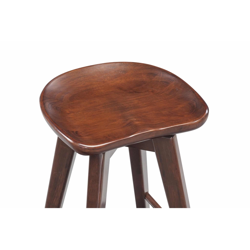 Pemberly Row Hardwood Backless Counter Swivel Stool Contoured Seat in Cappuccino
