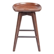 Pemberly Row Hardwood Backless Counter Swivel Stool Contoured Seat in Cappuccino