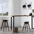 Pemberly Row Hardwood Backless Counter Swivel Stool Contoured Seat in Cappuccino