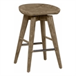 Pemberly Row Hardwood Backless Counter Swivel Stool Contoured Seat in Barnwood
