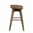 Pemberly Row Hardwood Backless Counter Swivel Stool Contoured Seat in Barnwood