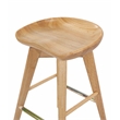 Pemberly Row Rubberwood Backless Swivel Bar Stool with Contoured Seat in Natural