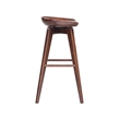 Pemberly Row Hardwood Backless Bar Swivel Stool Contoured Seat in Cappuccino