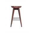 Pemberly Row Hardwood Backless Bar Swivel Stool Contoured Seat in Cappuccino