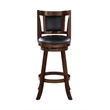 Pemberly Row Hardwood Padded Swivel Counter Stool Faux Leather in Cappuccino