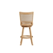 Pemberly Row Rubberwood Nailhead Swivel Bar Stool with Linen Seat in Cream
