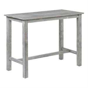 Pemberly Row Acacia Wood Rustic Pub Table for 4 in Storm Gray