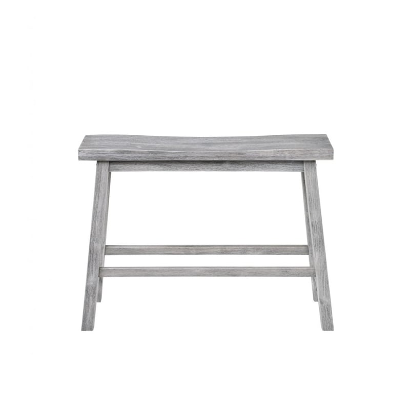 Pemberly Row 4-Piece Acacia Wood Saddle Pub Set in Storm Gray