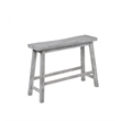 Pemberly Row 4-Piece Acacia Wood Saddle Pub Set in Storm Gray
