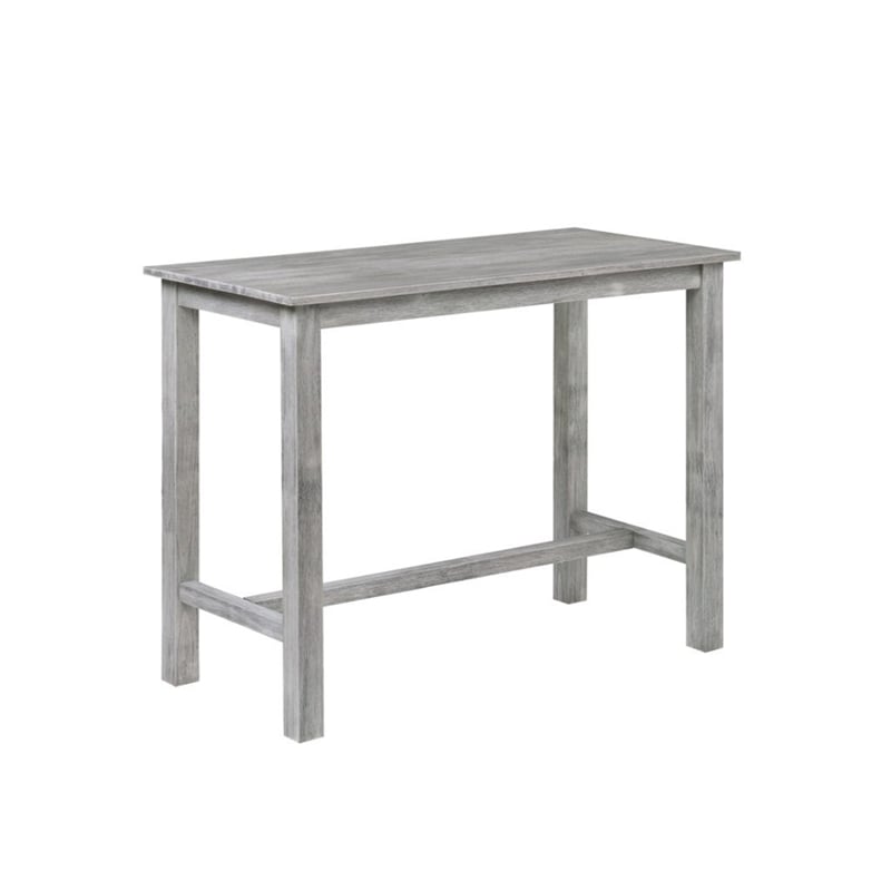 Pemberly Row 4-Piece Acacia Wood Saddle Pub Set in Storm Gray