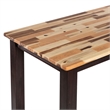 Pemberly Row Rubberwood Rustic Wire-Brush Pub Table in Blended Espresso