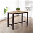 Pemberly Row Rubberwood Rustic Wire-Brush Pub Table in Blended Espresso