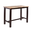 Pemberly Row Rubberwood Rustic Wire-Brush Pub Table in Blended Espresso