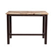 Pemberly Row Rubberwood Rustic Wire-Brush Pub Table in Blended Espresso