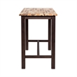 Pemberly Row Rubberwood Rustic Wire-Brush Pub Table in Blended Espresso