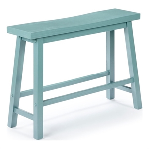 Pemberly Row Acacia Wood Backless Contoured Bench in Aspen Valley
