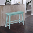 Pemberly Row Acacia Wood Backless Contoured Bench in Aspen Valley