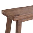 Pemberly Row Acacia Wood Farmhouse Contoured Saddle Bench in Barnwood