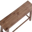 Pemberly Row Acacia Wood Farmhouse Contoured Saddle Bench in Barnwood
