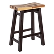 Pemberly Row Acacia Wood Backless Saddle Counter Stool in Blended Espresso