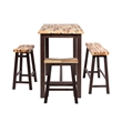 Pemberly Row 4-Piece Acacia Wood Saddle Pub Set in Blended Espresso