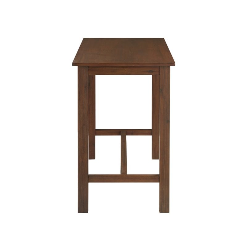 Pemberly Row Acacia Wood Pub Table for 4 in Chestnut Wire-Brush