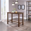 Pemberly Row Acacia Wood Pub Table for 4 in Chestnut Wire-Brush